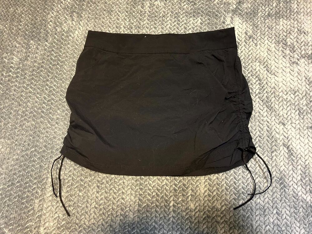 Columbia All Seasons Side Ruched Skirt Skort Women XL Black Athletic Golf Tennis